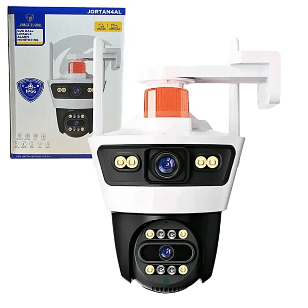 Camara de Seguridad Doble Lente con Sirena JORTAN