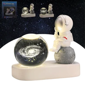 Lampara LED Astronauta con Esfera de Cristal QC10