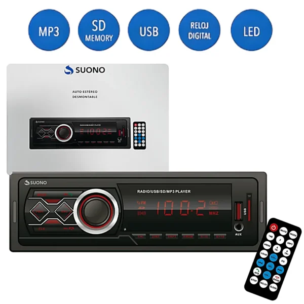 Estereo Para Auto Frente Desmontable SOUNO INF0002