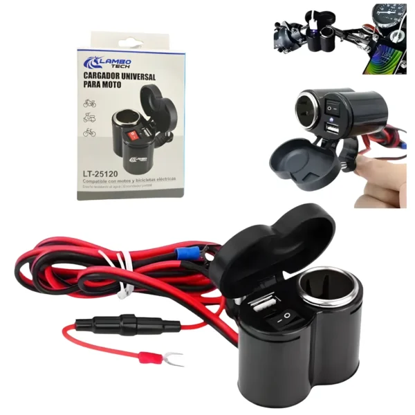 Cargador para Moto con USB LT-25120
