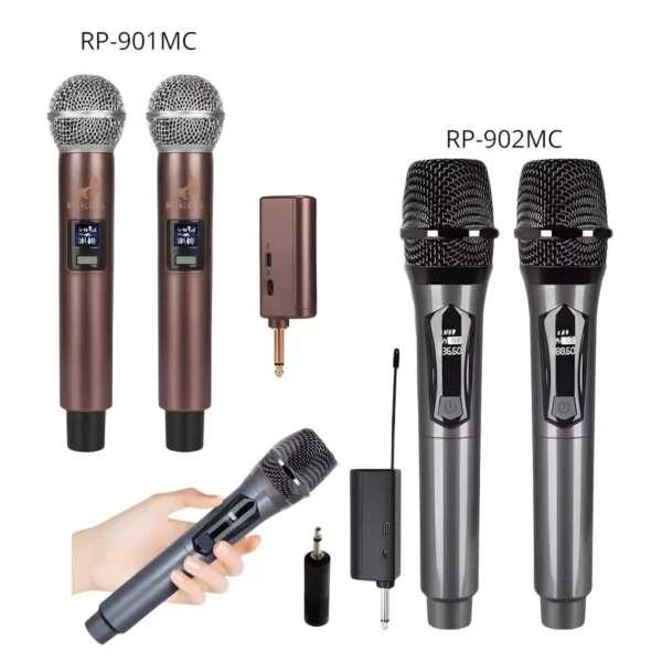 Kit 2 Micrófonos Inalambrico Royalcell Recargable Uhf RP-901/902MC