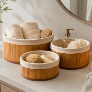 Set Organizadores Bambu x3Pcs Redondo para Hogar HOG0704