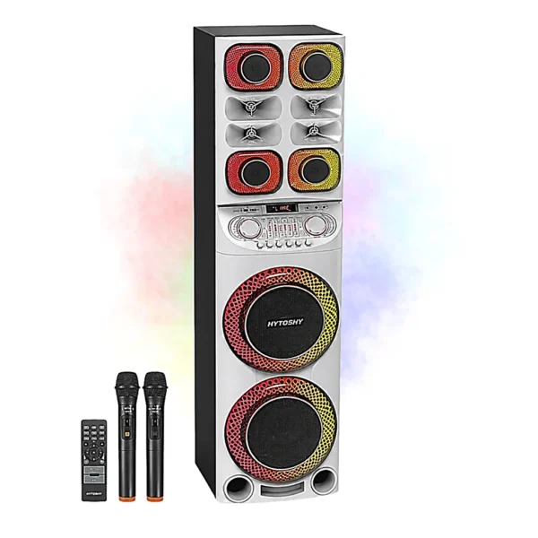 Parlante Hytoshy 2×12″ Pulgadas Bluetooth Aux SD FM RGB W1219