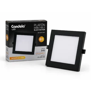 D01020743.webp Plafón LED Cuadrado Embutible Candela Black Edition 6W Luz Cálida 7711