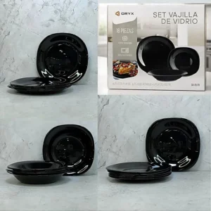 D01060669.webp SET DE VAJILLA ORYX X18PCS NEGRO OR-0517B
