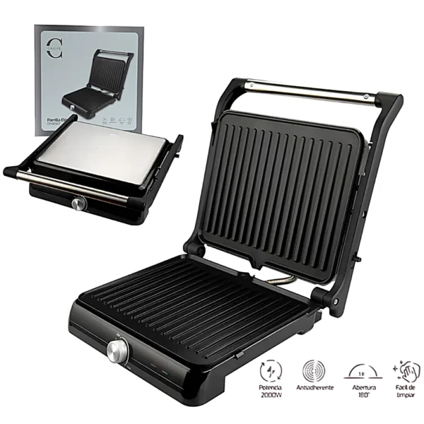 D01060676.webp Parrilla Grill Doble 2000W Apertura 180 Grado CAUIPE CP-08047