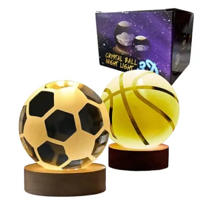 D01090222.webp Mini Esfera de Cristal 3D Diseño Pelota BASKET Y FUTBOL
